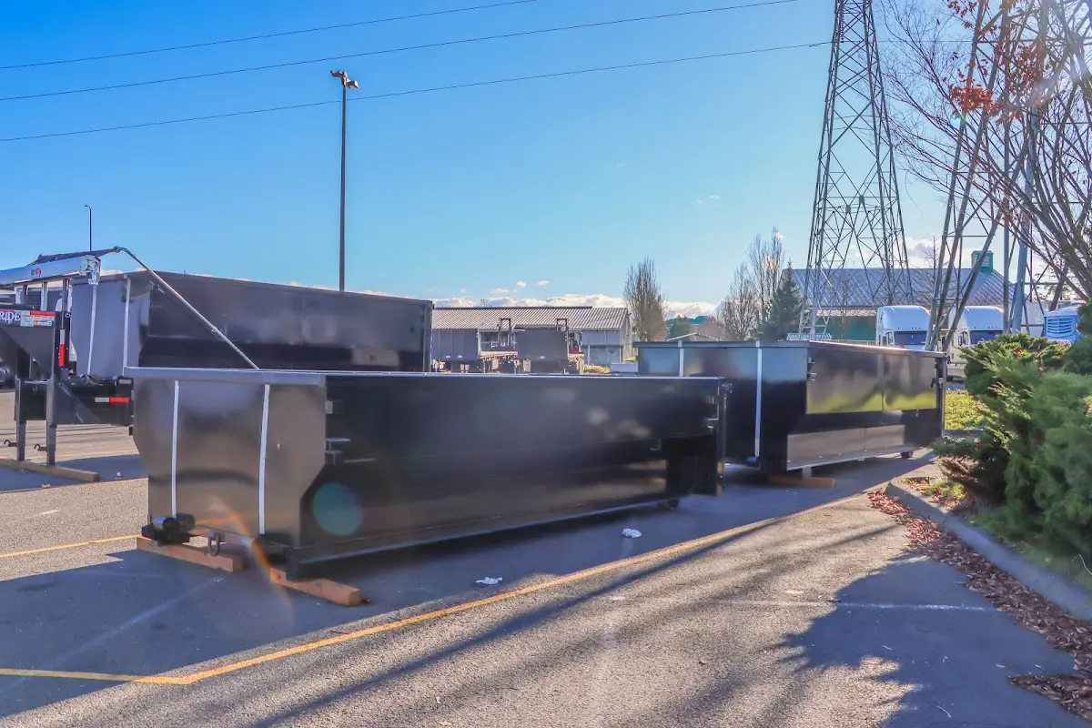 Roll-off dumpster ready for waste disposal at job site for Construction Dumpster Rental in Busti